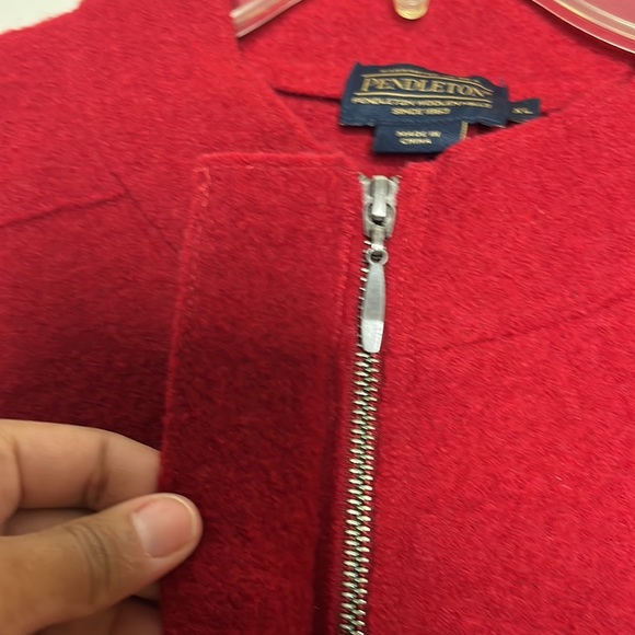 Pendleton 100% Merino Wool Buttonless Zip Up Shacket w/ Front Pockets Sz XL - Picture 7 of 11